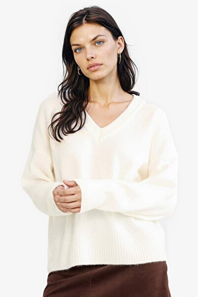 DeFacto Oversize Wide Fit V-Neck Knitwear Sweater G2957Ax25Au
