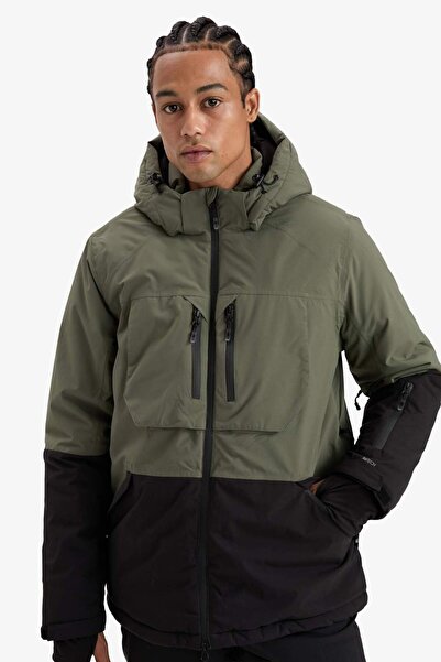 DeFacto DeFactoFit Куртка для лиж Водовідштовхувальна Вітрозахисна Капюшон на блискавці Рукавички Детальна Ультра захисна A