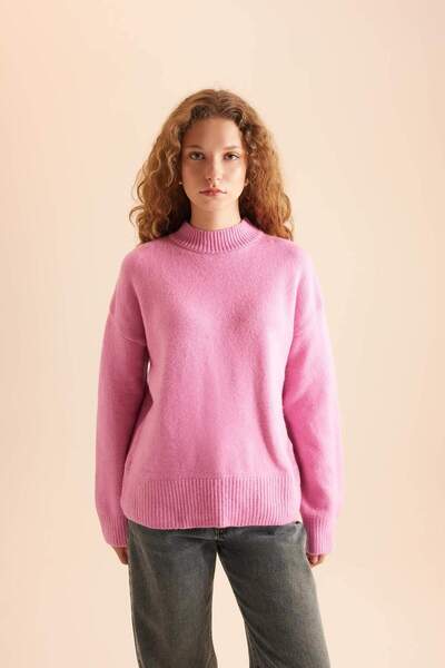 DeFacto Übergroßer, weiter, halber Rollkragenpullover aus Strick R6044AZNS