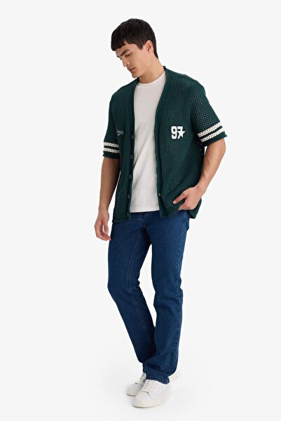 DeFacto Μπλουζάκι με κοντό μανίκι με λαιμόκοψη Relax Fit F8047AX25AU