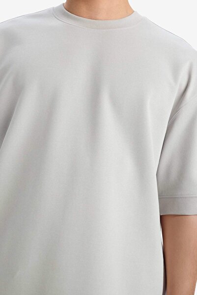 DeFacto Loose Fit Rundhalsausschnitt, kurze Ärmel, schwerer Stoff, einfaches, schlichtes T-Shirt B4844ax24sp