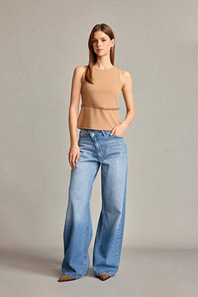 DeFacto Αμάνικη μπλούζα με ζώνη με λαιμόκοψη F9023AX25SM