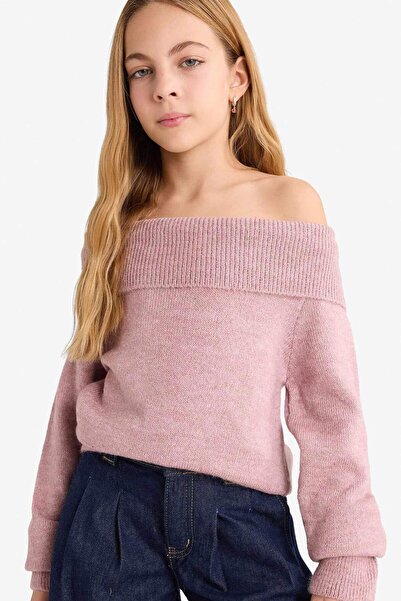 DeFacto Girl's Off-Shoulder Knitwear Sweater G1628A825Au