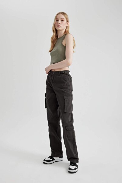 DeFacto Straight Fit Gabardine Cargo nadrág - zsebekkel, B7611ax24sp