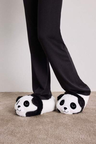 DeFacto Papuci de pluș cu tematică panda pentru femei C8509AX24AU