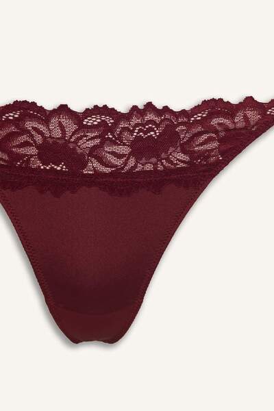 DeFacto Lace Detailed Satin Panties-Fall in Love F9390Ax25Wn
