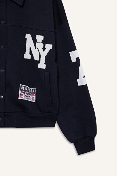 DeFacto Coool Поло з принтом на комірі та застібкою-кнопкою F9241AX25WN