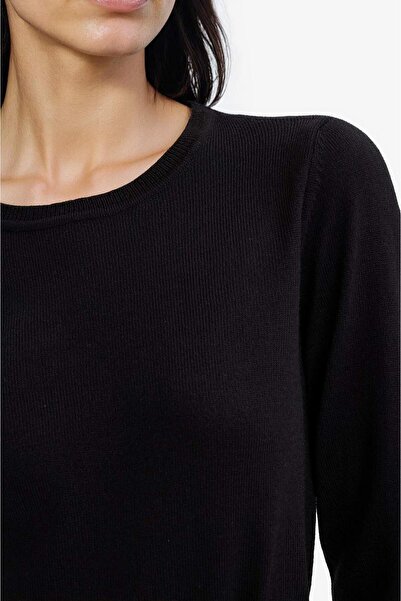 DeFacto Pulover de bază cu gât crew, cu potrivire relaxată, extra moale, tricotaj texturat din cașmir F7091AZ20AU