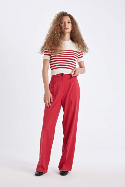 DeFacto Basic-Hose mit hoher Taille und weitem Bein – C6402ax24au