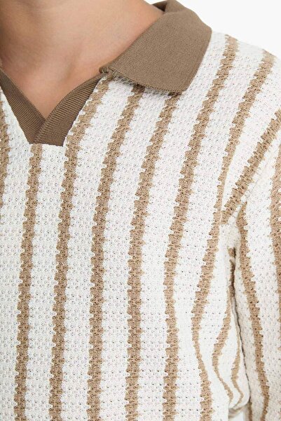 DeFacto Φούτερ με ριγέ γιακά πόλο για αγόρια G2664A825AU