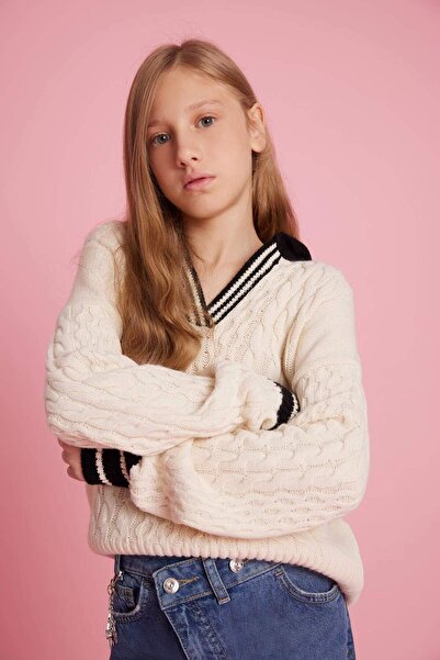 DeFacto Girl's Polo Neck Knitwear Sweater G1626A825Au