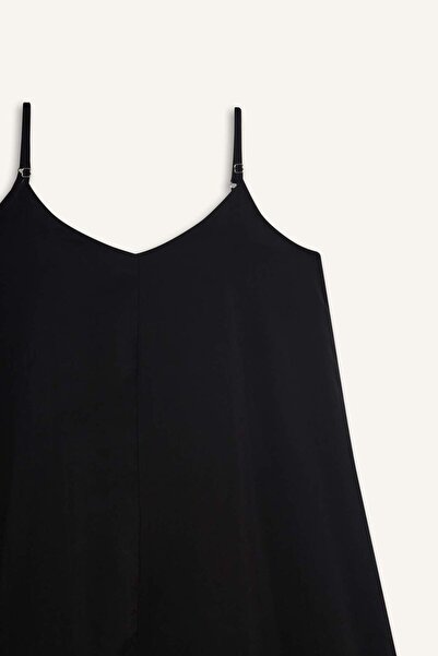 DeFacto V-Neck Modal Strap Midi Dress F6466Ax25Sm