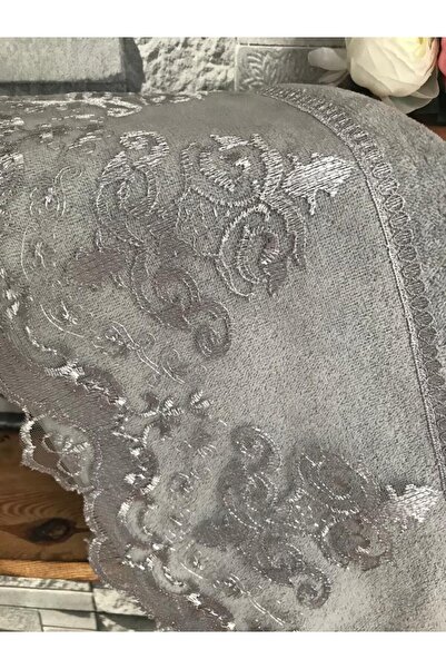 Çeyiz Bahçesi Французький рушник з каймою Zerda, сірий оксамит, 50&90