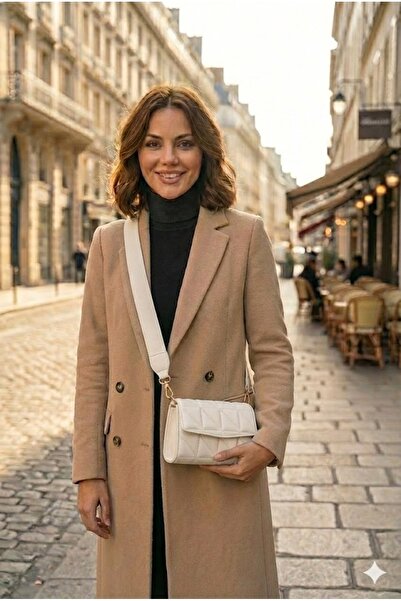 PurpleART Dámská bílá prošívaná taška přes rameno s nastavitelným sloupkovým popruhem