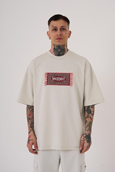 Machinist Υπερμεγέθη γκρι μπλουζάκι - Ανδρικό μπάλωμα κασετών με στάμπα