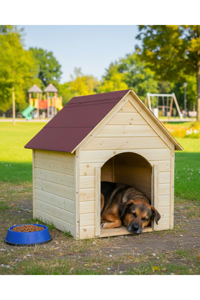 Reyo Pet Suya Soğuğa Dayanıklı Lüks Büyük Boy Ahşap Köpek Kulubesi Sokak Köpe...