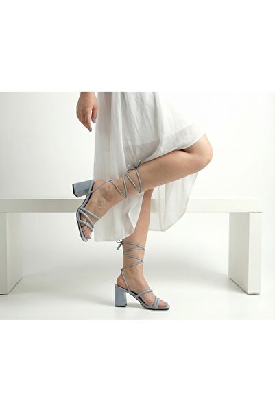 Gate Removable Drawstring Sandals or Slippers Use Leather Lining Women's Sandals - Powder Blue
