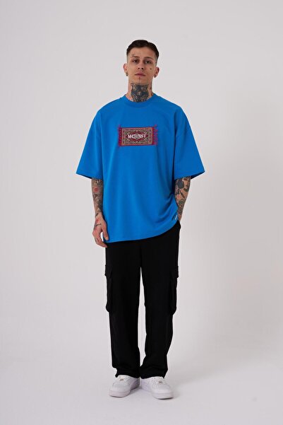 Machinist Men's Carpet Patch Printed Oversized T-Shirt Lens