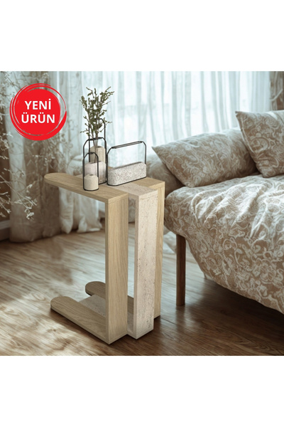 Dekorister Maysa Yan Sehpa Rota - Traverten