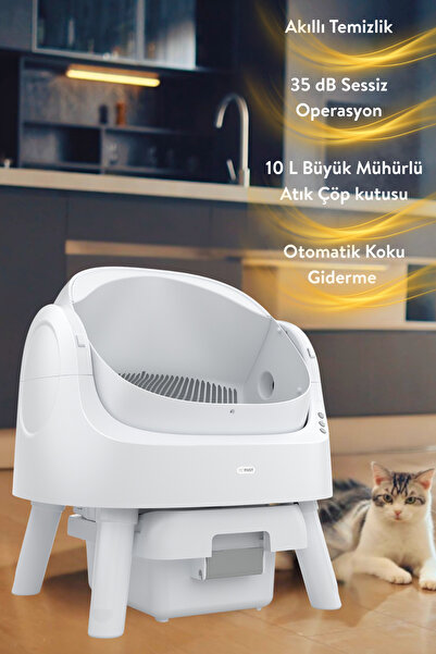 PetPivot Autoscooper 11 Akıllı Otomatik Kedi Tuvaleti | Büyük Irklar İçin Uygun, Akıllı Sensör, Koku Hapsetme