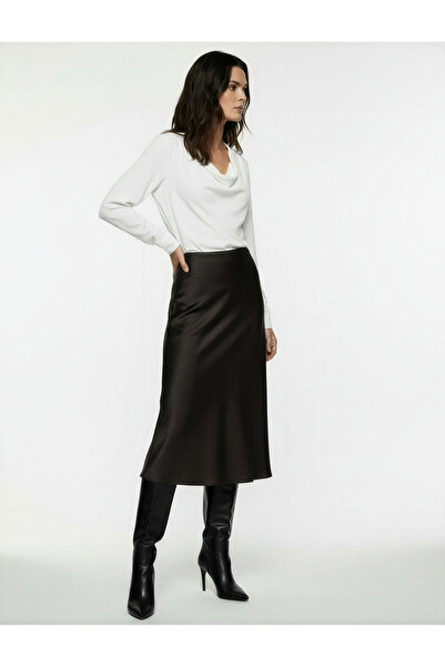 Koton Μίντι μήκους σατέν φούστα με κανονική εφαρμογή