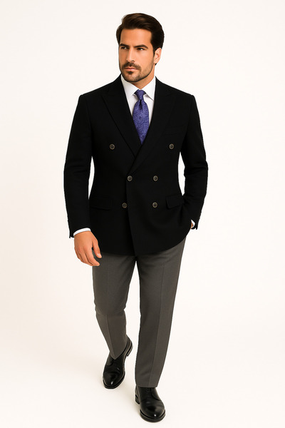 BLU % 100 Kaşmir Kruvaze Ceket