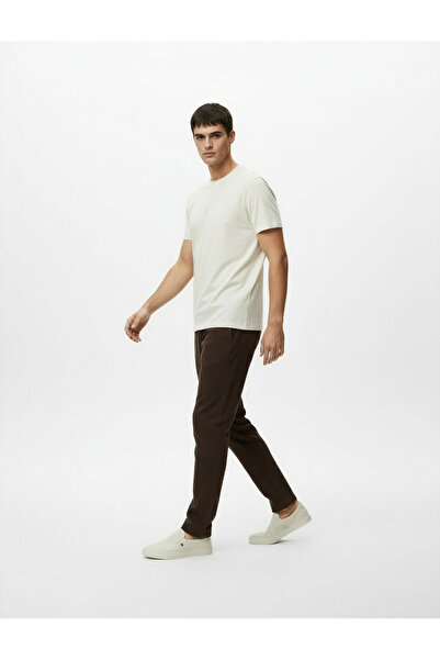 Koton Άνετο βαμβακερό αθλητικό παντελόνι με κορδόνια στη μέση