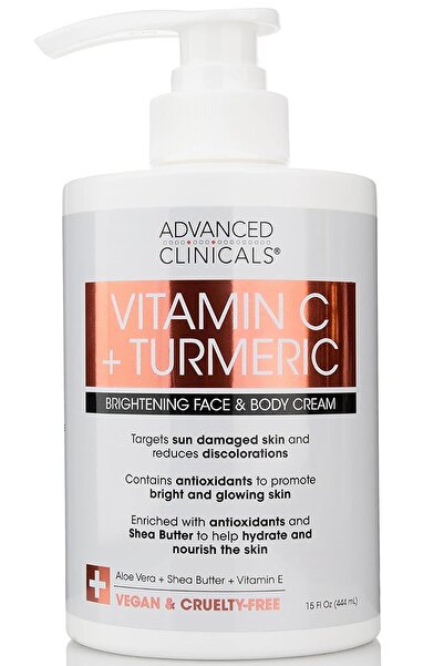 Advanced Clinicals كريم الوجه والجسم بفيتامين C والتورميريك من Advanced Clini...