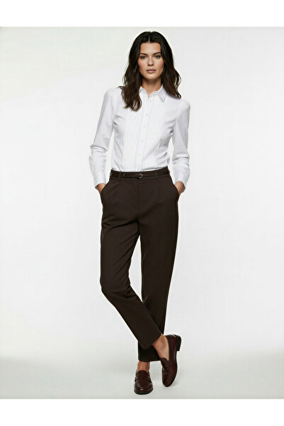 Koton Cepli Kemerli Yüksek Bel Oversize Cigarette Pantolon