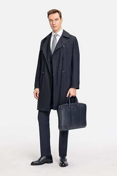 W Collection Dark Blue Overcoat