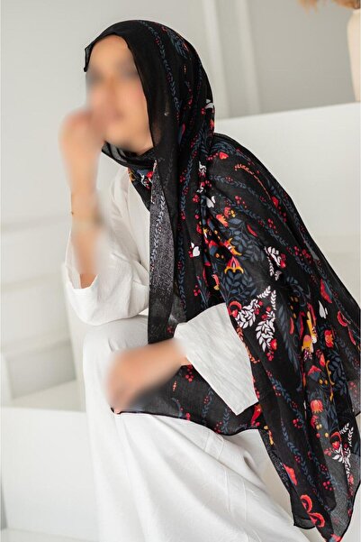 KAYAN طرحة قطنية بطابع زهري انيق