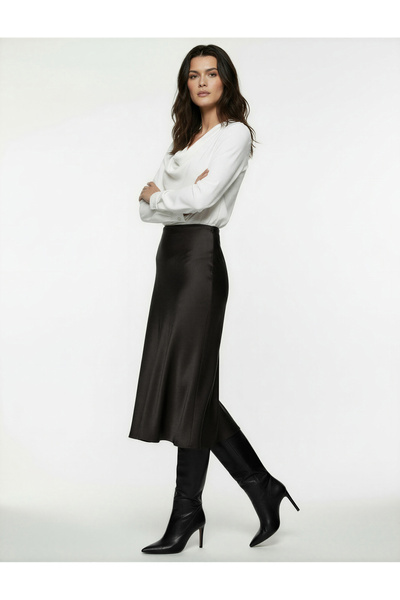 Koton Μίντι μήκους σατέν φούστα με κανονική εφαρμογή