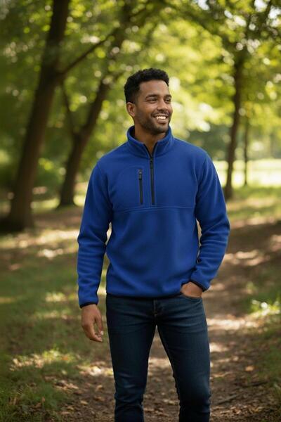 OTAKU Ανδρικό φούτερ με μισό φερμουάρ και τσέπες 3 τεμαχίων