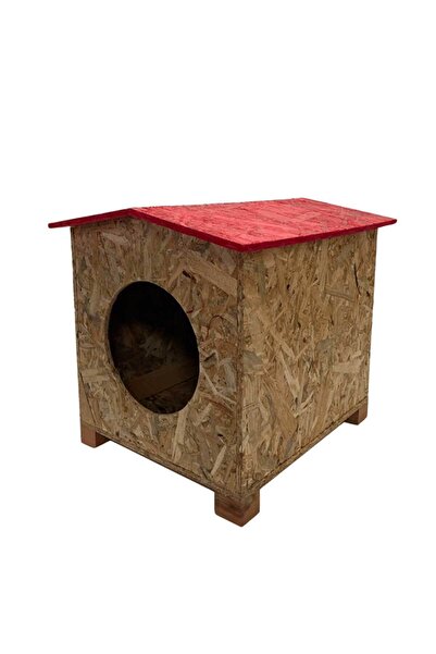 Reyo Ahşap Kedi Evi Sıcak ve Soğuğa Dayanıklı OSB Malzeme 39x37x34 cm - CAT08