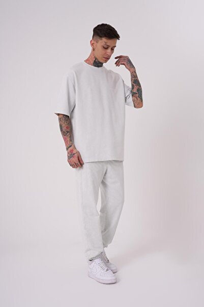 Machinist Ανδρικό μπλουζάκι Luxury Washed Basic Oversize Grey Spotted T-shirt