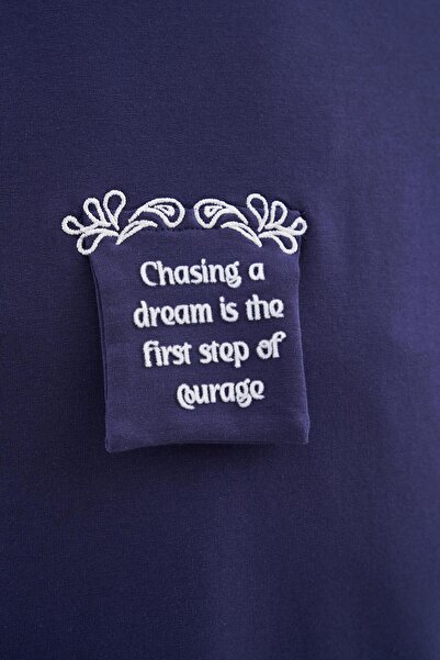 Machinist Чоловіча футболка oversize з принтом Flock, темно-синя