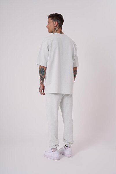 Machinist Ανδρικό μπλουζάκι Luxury Washed Basic Oversize Grey Spotted T-shirt