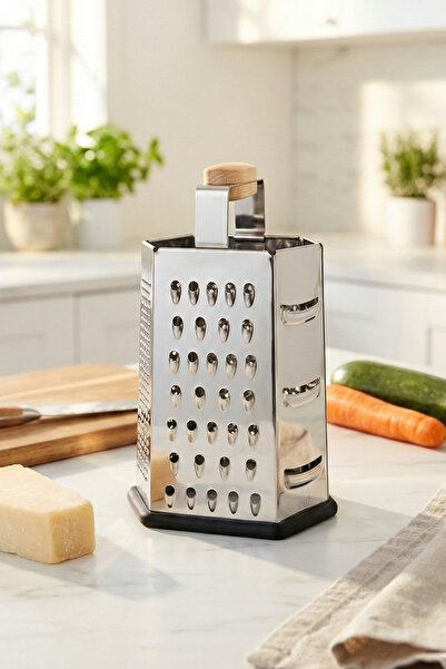 valletta Aitutaki 6 Yönlü Ahşap Saplı Paslanmaz Çelik Rende Mutfak Rendesi