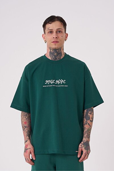 Machinist Ανδρικό μπλουζάκι High Hope Printed Oversize Petrol Green T-shirt