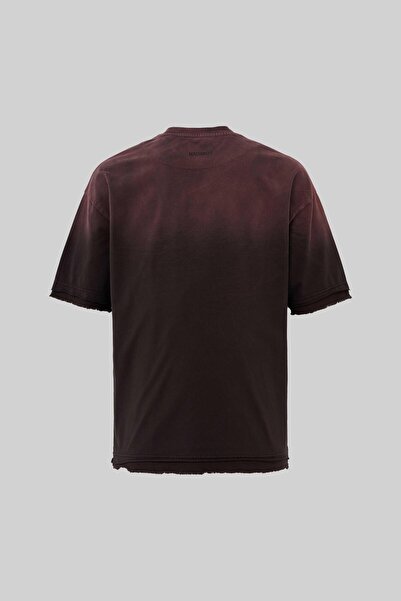 Machinist Чоловічий брелок з принтом Yikamali Oversize Dark Coffee Tişört