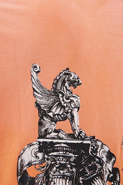 Machinist Чоловіча футболка M Letter Washed Yikamali Oversize помаранчевого кольору