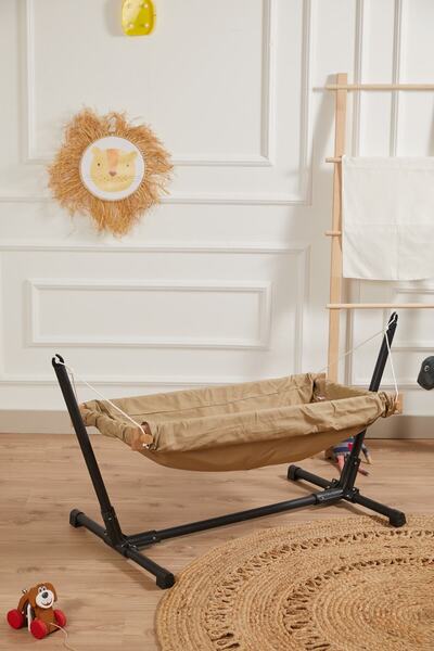Svava Standlı Ahşap Bebek Hamak Beşik (açık Kahve)
