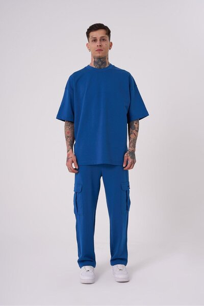 Machinist Ανδρικό μπλουζάκι Basic Cotton oversized Indigo