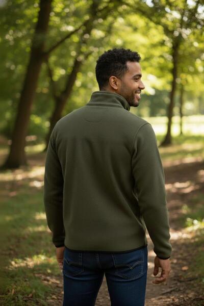 OTAKU 2 мъжки поларни суичъри с половин цип и джобове