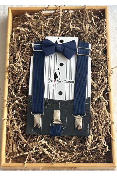 Kereminko Bebek Erkek Bebek & Çocuk Lacivert Pantolon Askısı Ve Papyon Seti 1...