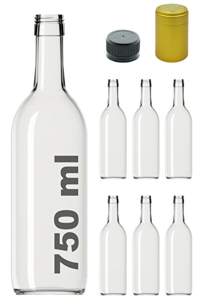 Afracam 750 Ml Şeffaf Mountain Standart Siyah Kapaklı Ve Kapüşonlu Boş Cam Şi...