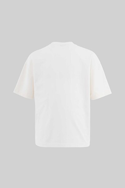 Machinist Чоловіча багатоколірна футболка oversize з принтом слогана, екрю