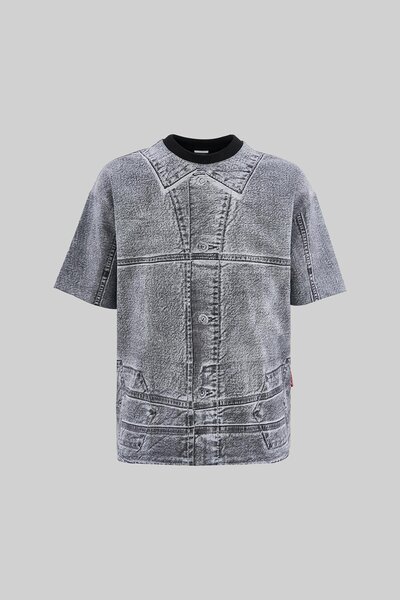 Machinist Чоловіча джинсова футболка Oversize, космічний сірий колір