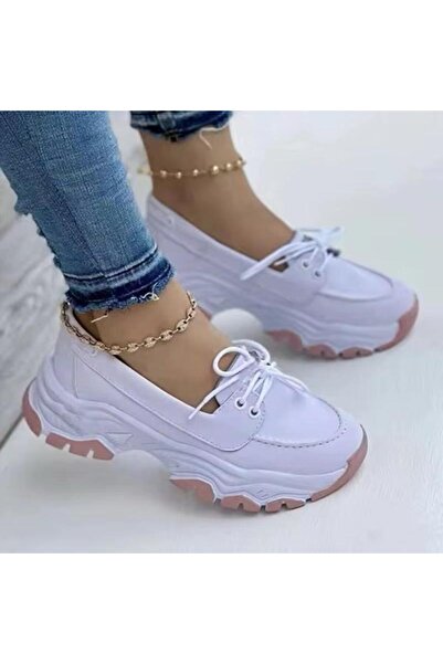 Generic - Women's Lace-Up Platform Shoes – Lightweight, Cushioned, Breathable Casual TPR Sole