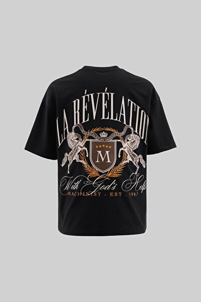 Machinist Erkek La Revelation Printed Oversize Tişört Siyah